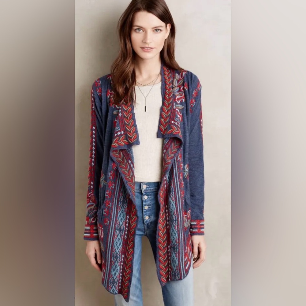 embroidered cardigan